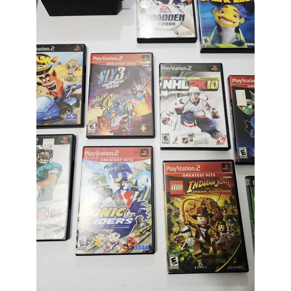 Sony PlayStation 2 Slim Console Bundle in Black with Multiple Game Titles